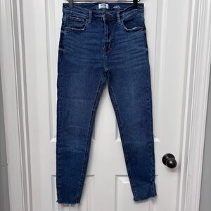 Blue Raw Hem Skinny Jeans | Kensie High Rise Size 6/28